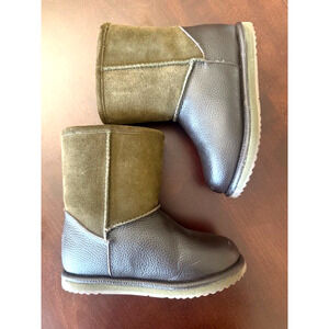EMU Australia Trigg Kids Unisex Brown Wool Sherpa Winter Leather Boots Size K 12